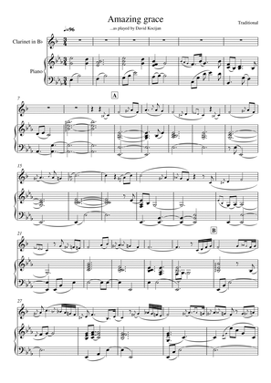 Amazing grace (piano & clarinet)