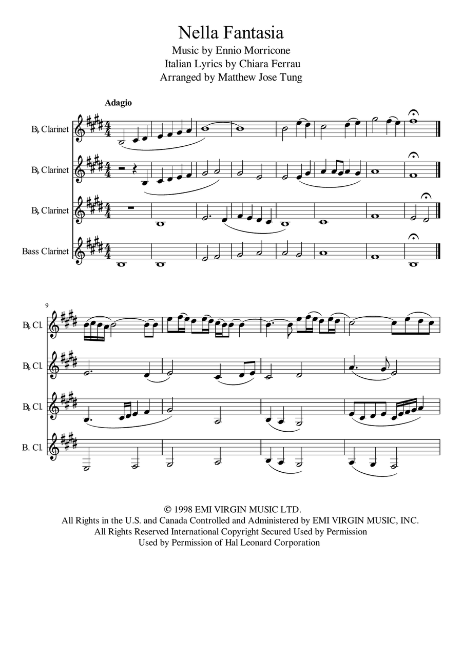 Nella Fantasia Woodwind Quartet scores gallery preview page 1