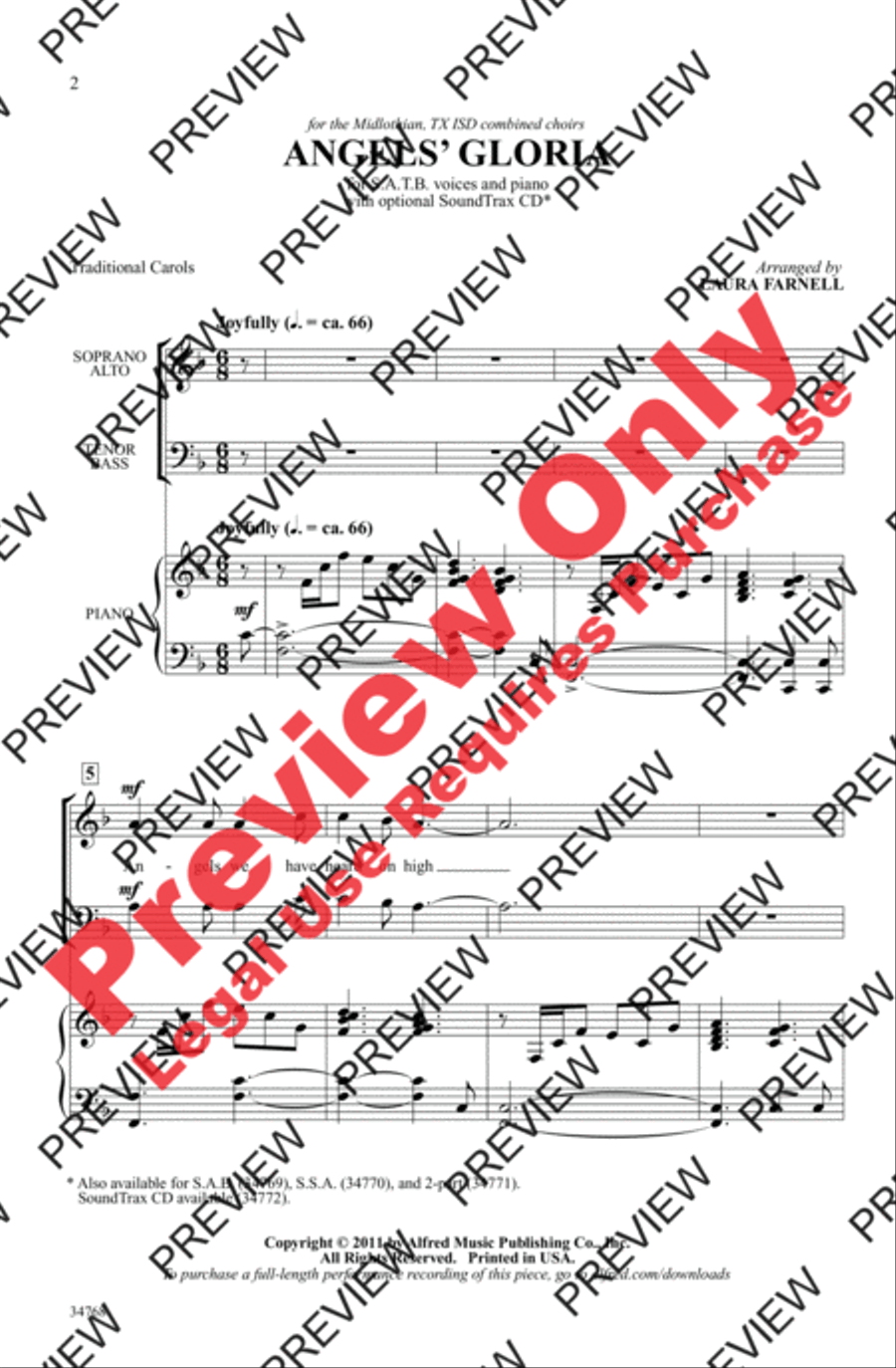 Angels' Gloria Angels' Gloria 4-Part scores gallery preview page 2
