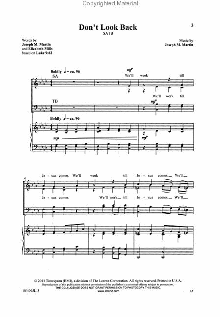 Don't Look Back 4-Part scores gallery preview page 2