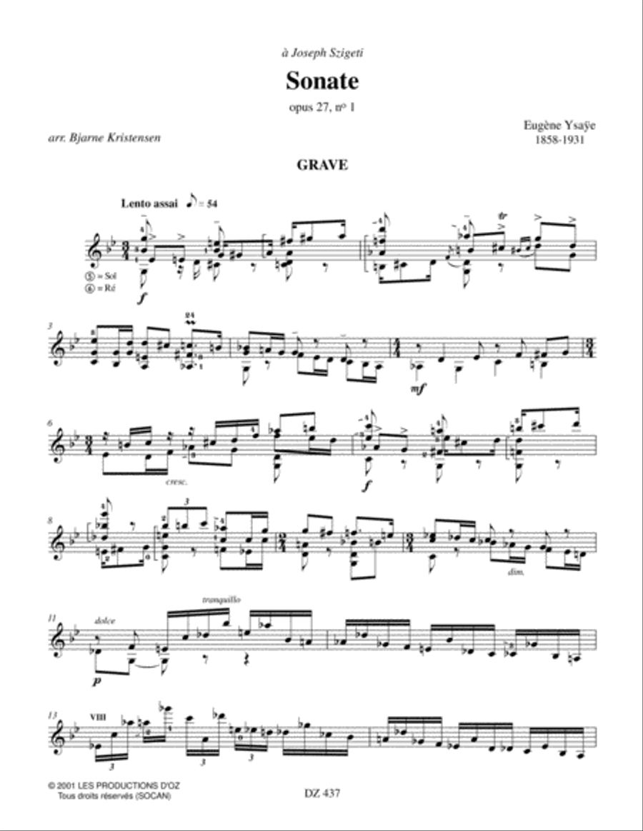 Sonate opus 27, no 1 Classical Guitar scores gallery preview page 3