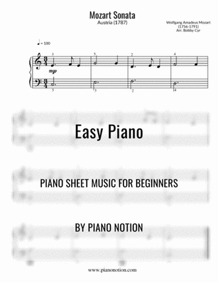 Book cover for Mozart Sonata (Easy Piano Solo)