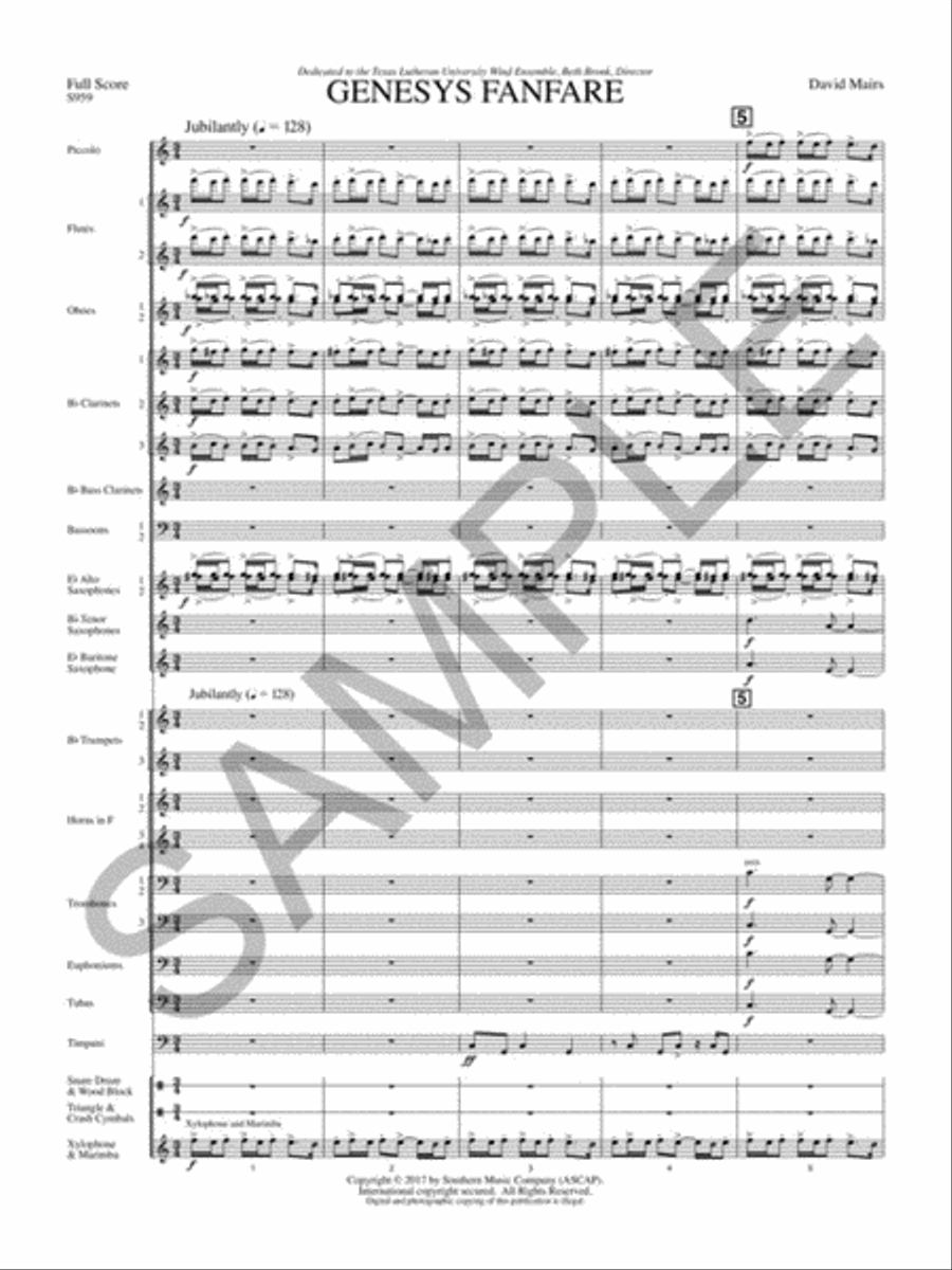 Genesys Fanfare Genesys Fanfare Concert Band scores gallery preview page 4
