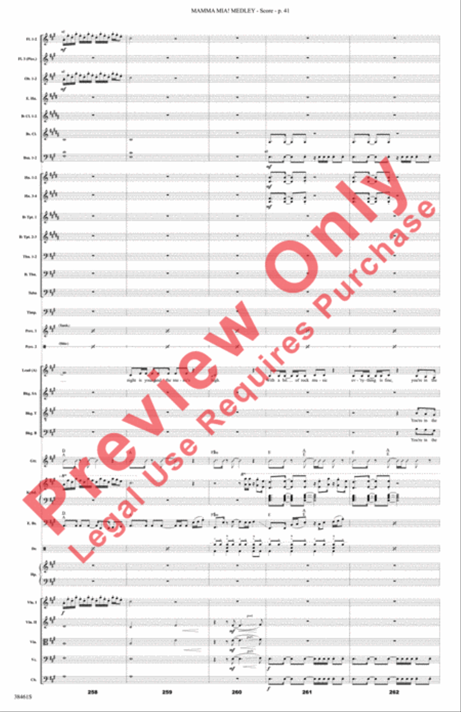 Mamma Mia! Medley Mamma Mia! Medley Full Orchestra scores gallery preview page 42