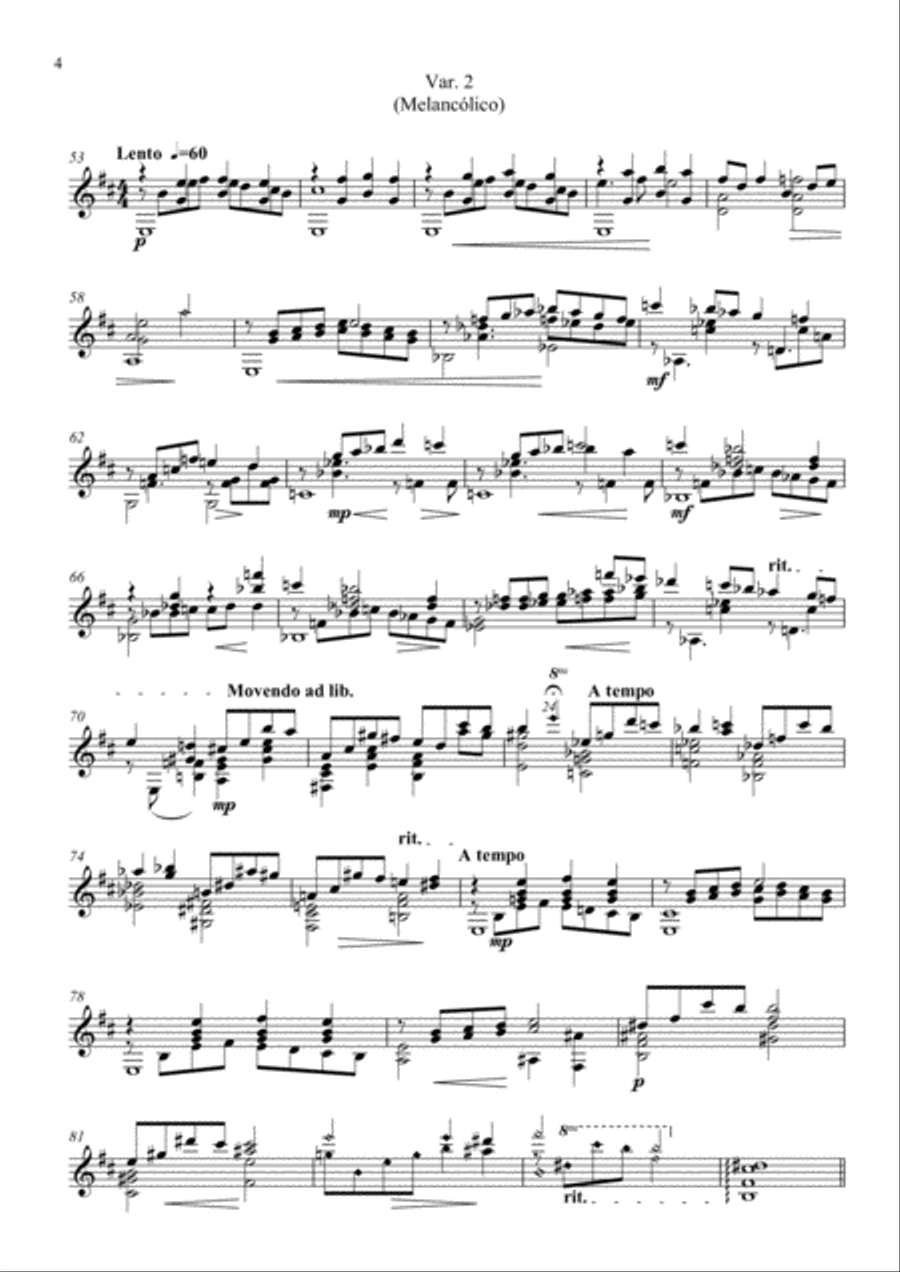Tema con variaciones Tema con variaciones Classical Guitar scores gallery preview page 4