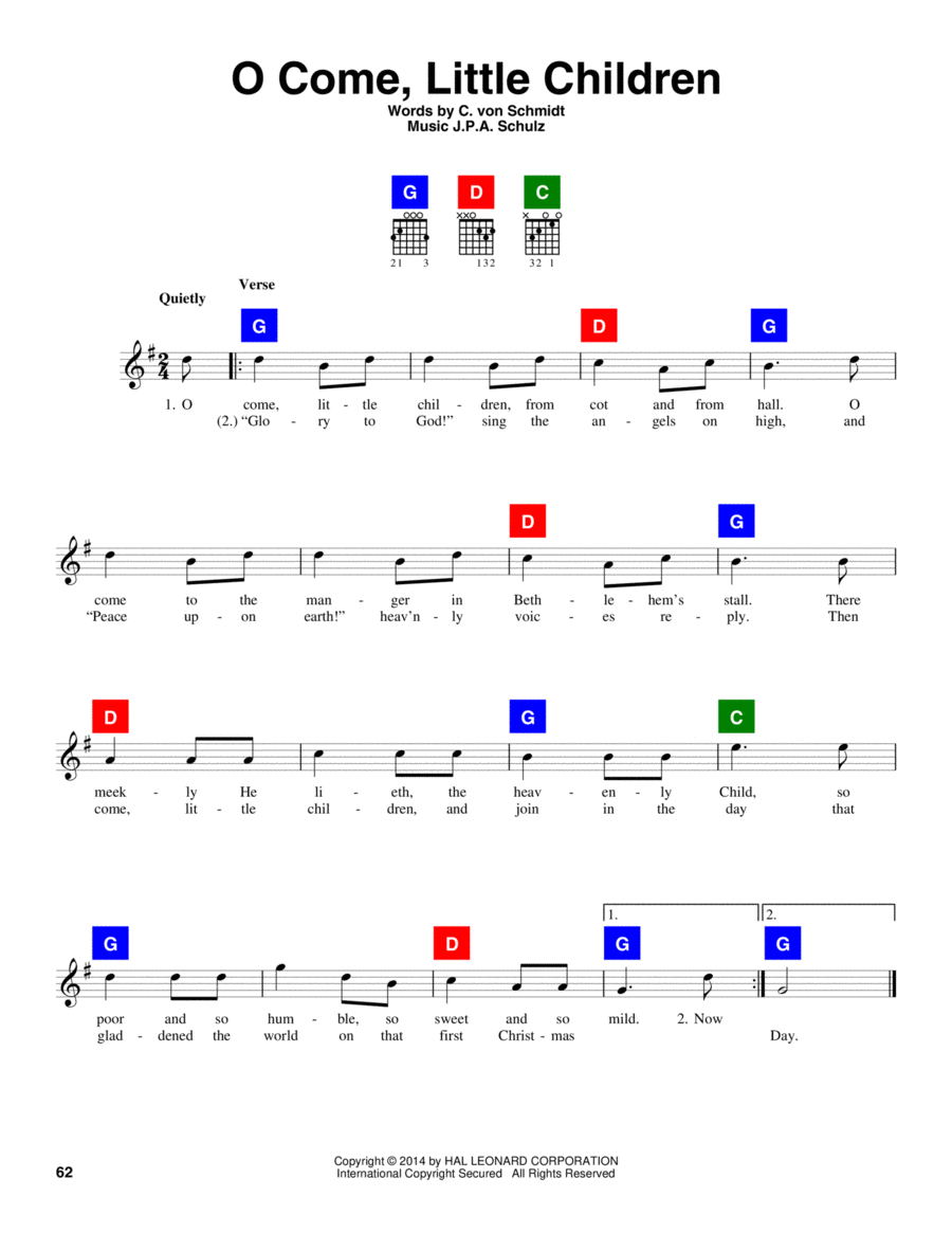 O Come, Little Children O Come, Little Children Guitar scores gallery preview page 1