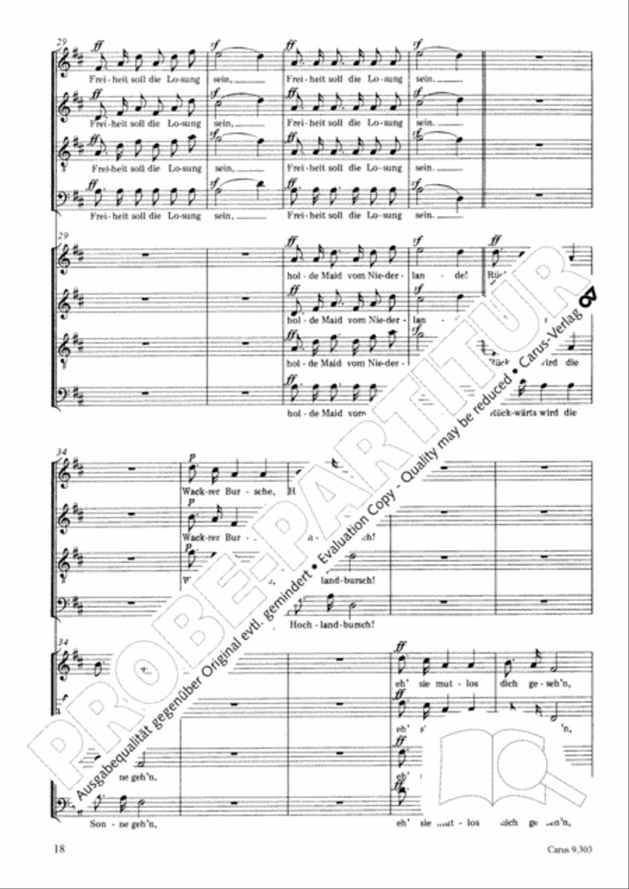 Funf Lieder von Robert Burns op. 55 Choir scores gallery preview page 18