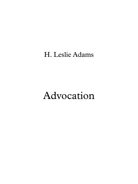 [Adams] Advocation (from Collected Songs)