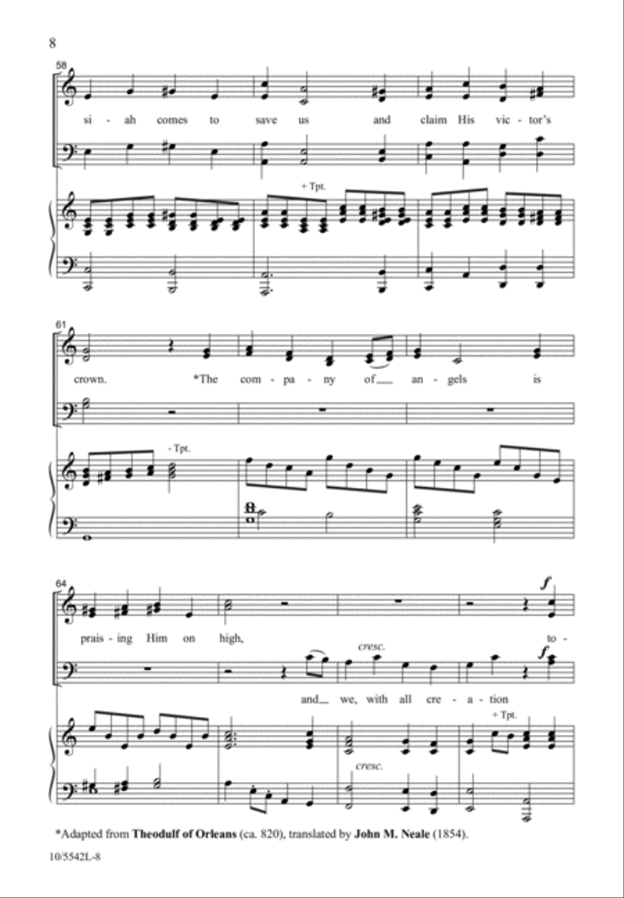 Hosanna to the Son of David 4-Part scores gallery preview page 8
