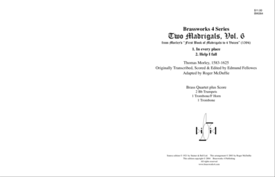 2 Madrigals, Vol. 6 Brass Quartet scores gallery preview page 1