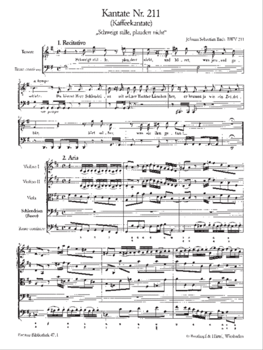 Cantata BWV 211 “Schweigt stille, plaudert nicht” STB scores gallery preview page 2