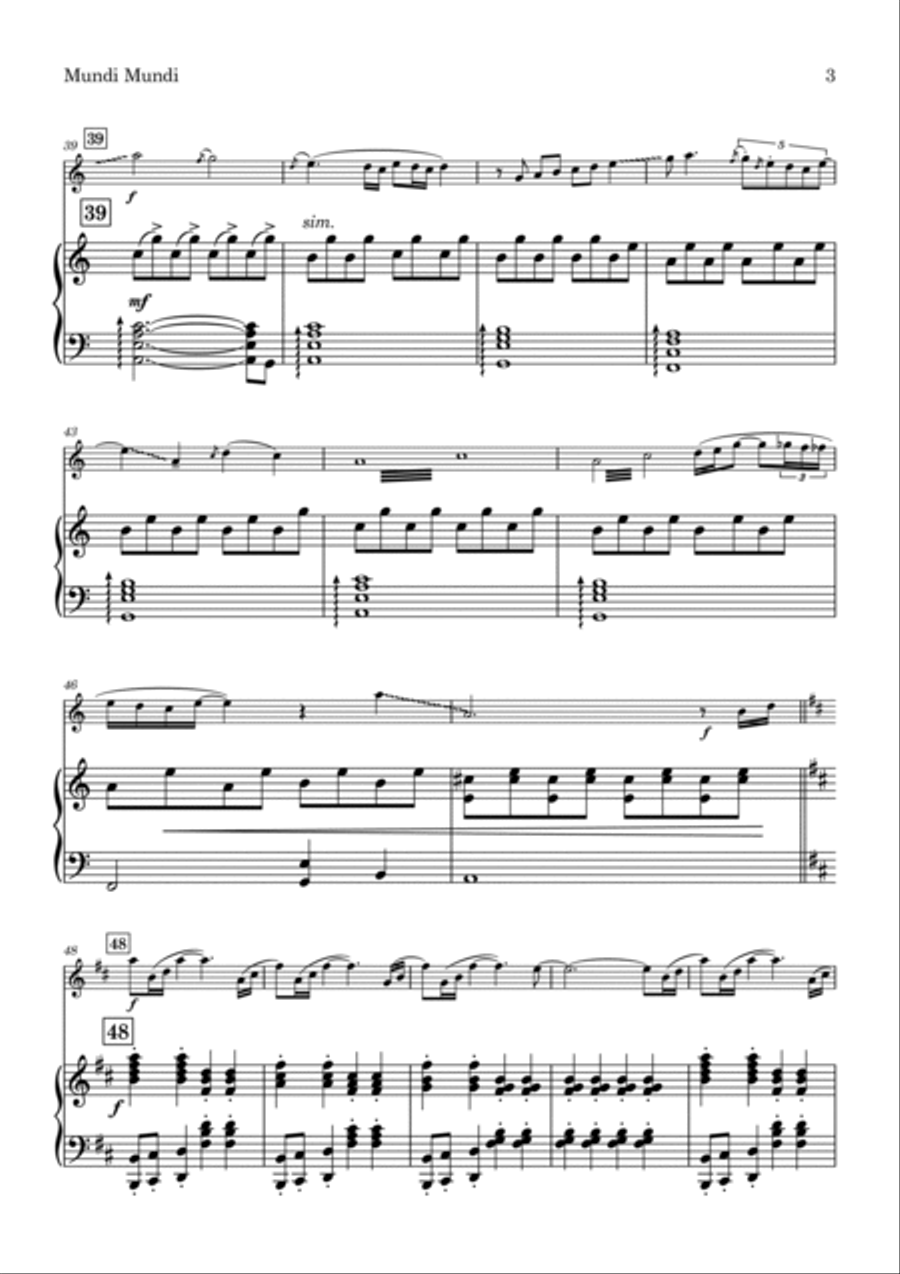 Mundi Mundi Piano scores gallery preview page 4