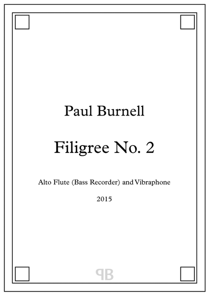 Filigree No. 2, for Alto Flute (Bass Recorder) and Vibraphone, Score and Parts image number null