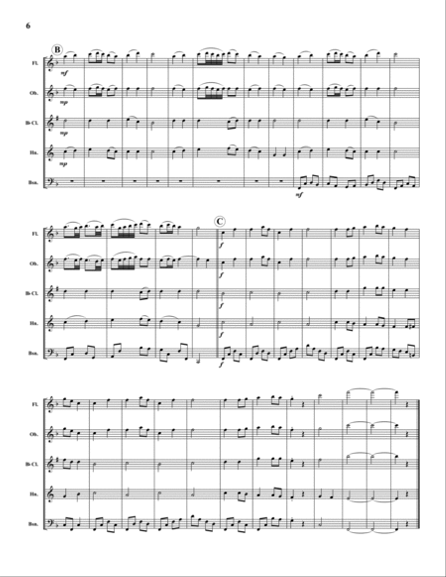 Christmas Suite 1 Woodwind Quintet scores gallery preview page 6