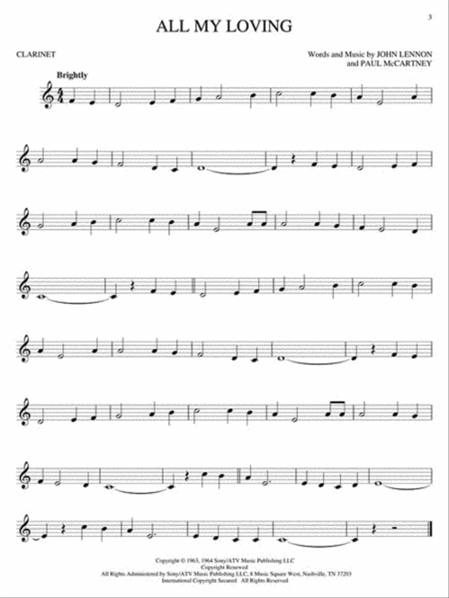 Best Of The Beatles Best Of The Beatles Clarinet Solo scores gallery preview page 4