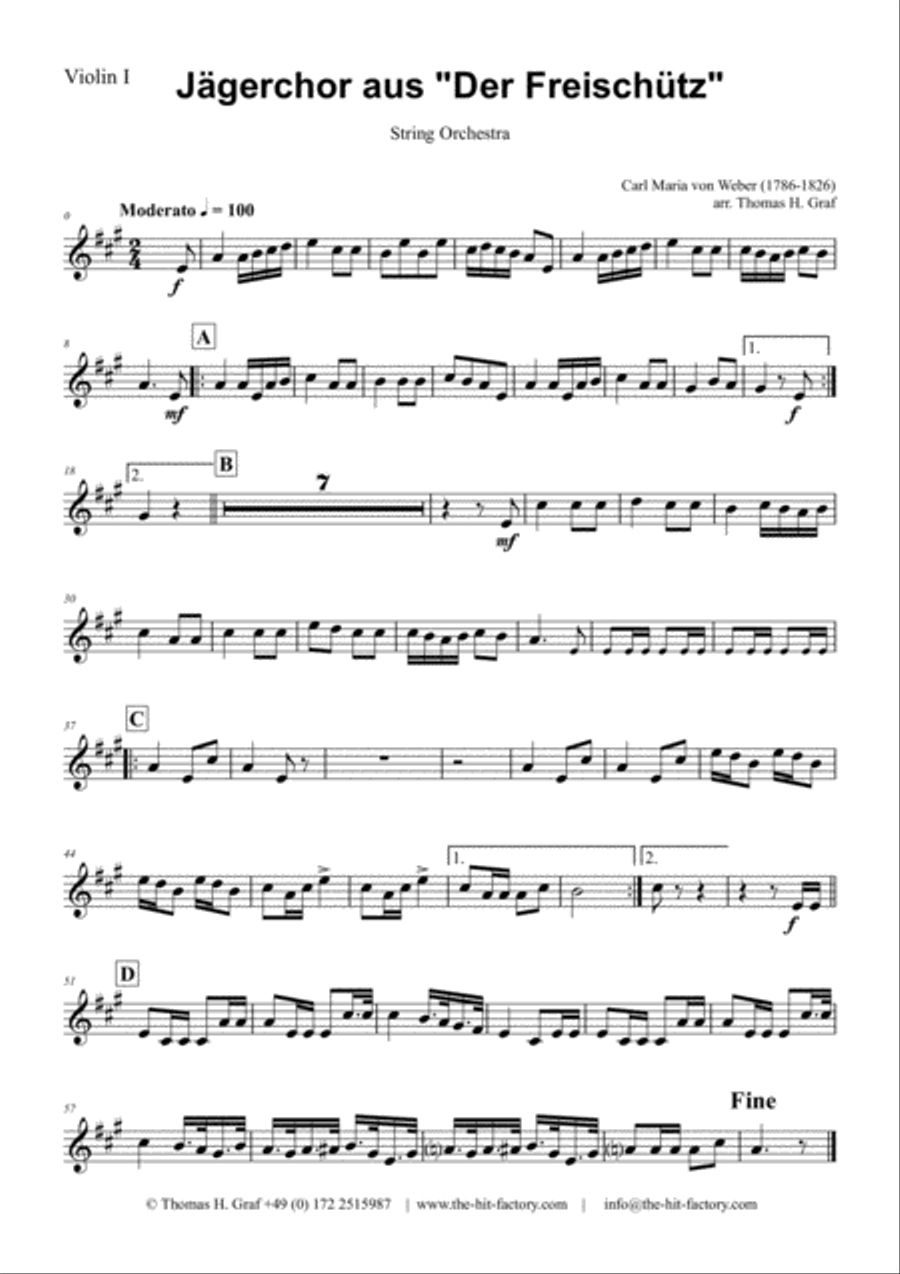 Jaegerchor - Der Freischuetz C.M.Weber - String Orchestra String Orchestra scores gallery preview page 3