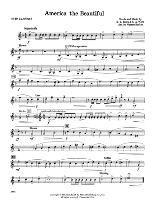 America, the Beautiful: 1st B-flat Clarinet
