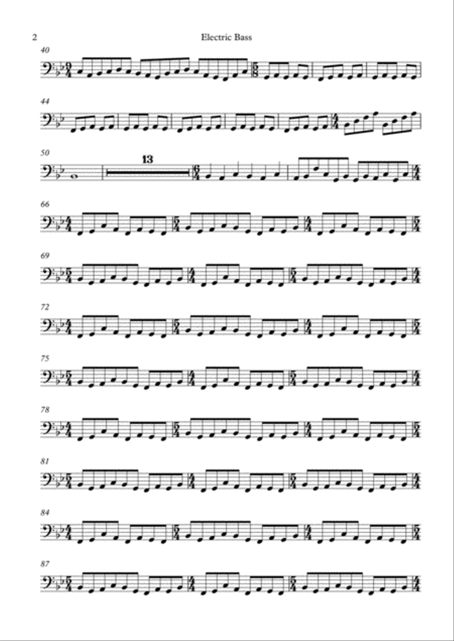 Agenda (Bass part) Bass Guitar scores gallery preview page 2