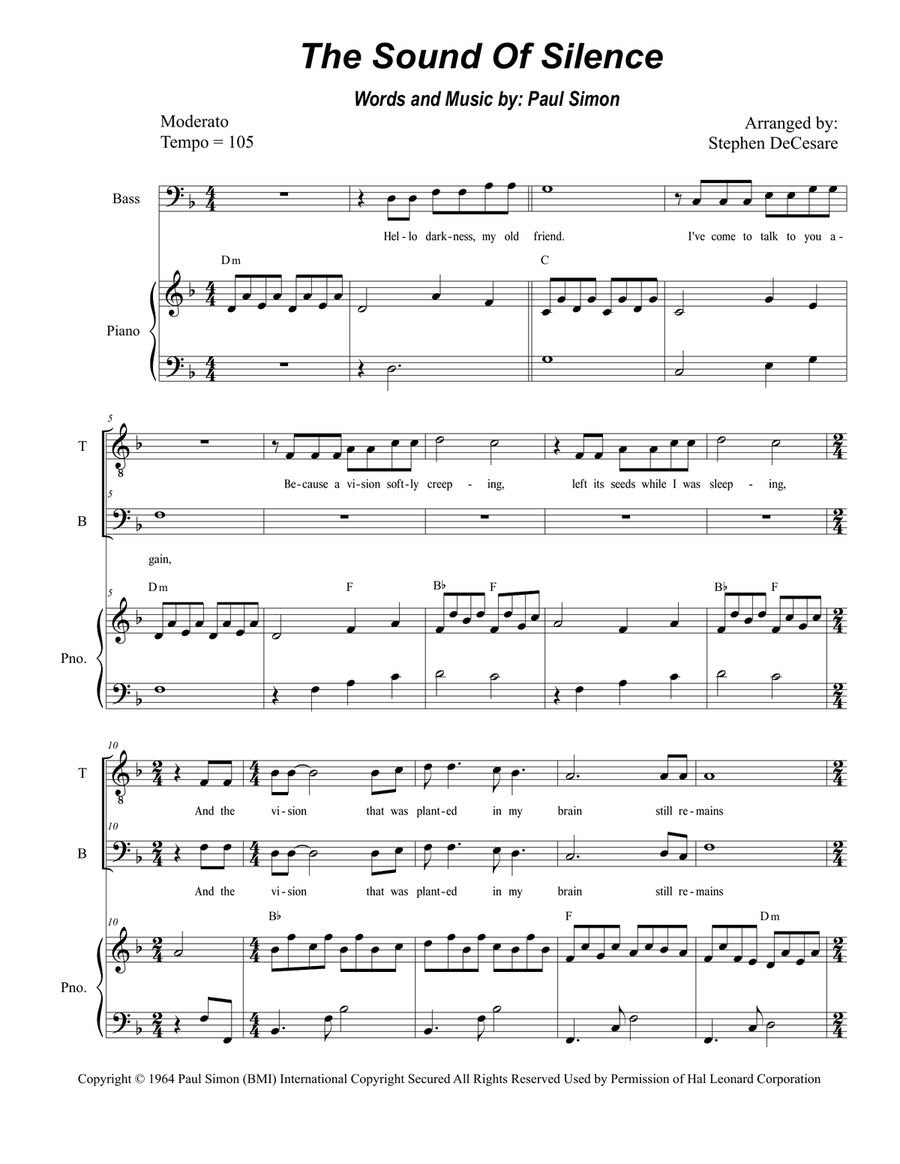 The Sound Of Silence TB scores gallery preview page 1