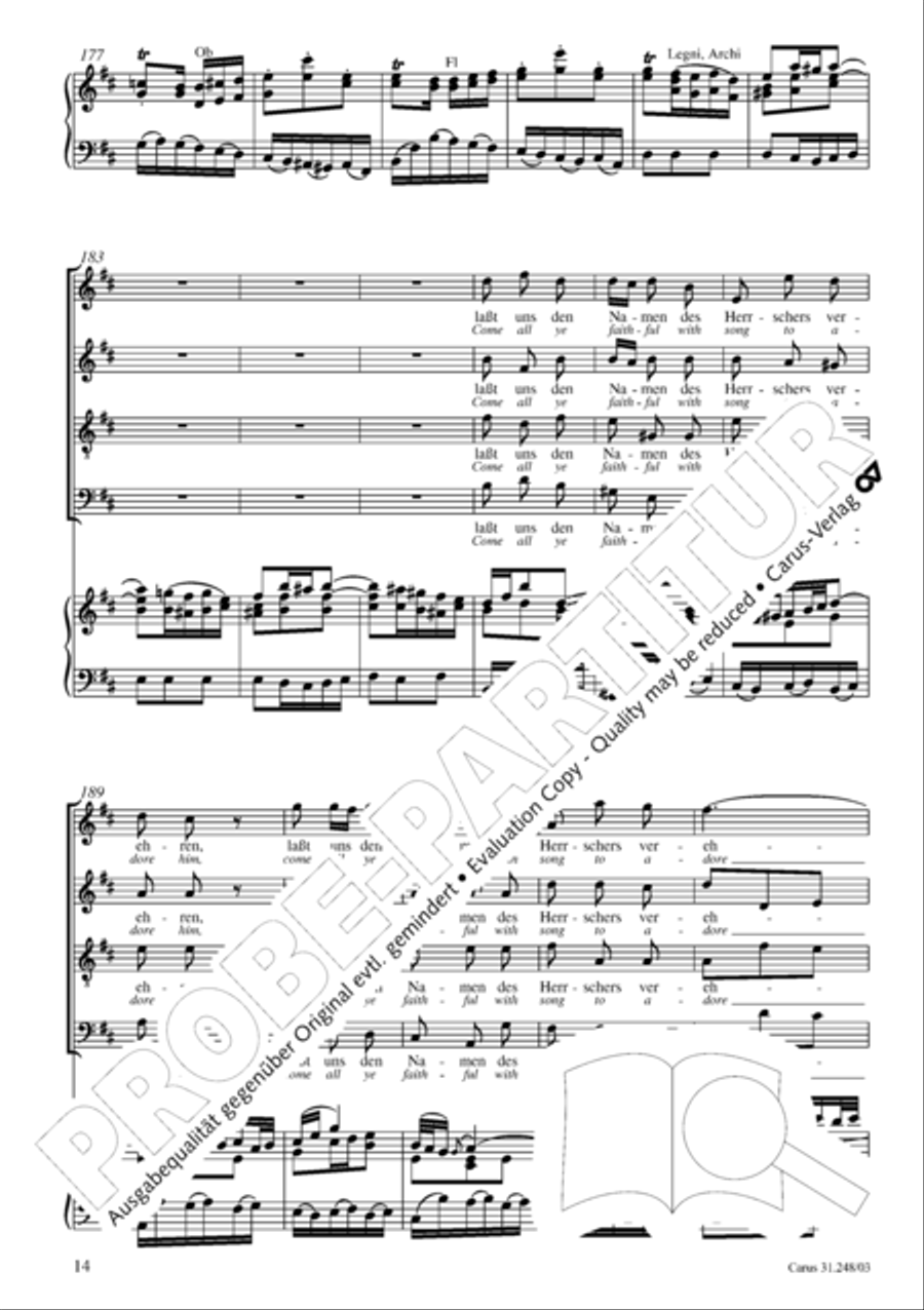 Christmas oratorio (Weihnachtsoratorium, Teile I-III) 4-Part scores gallery preview page 19
