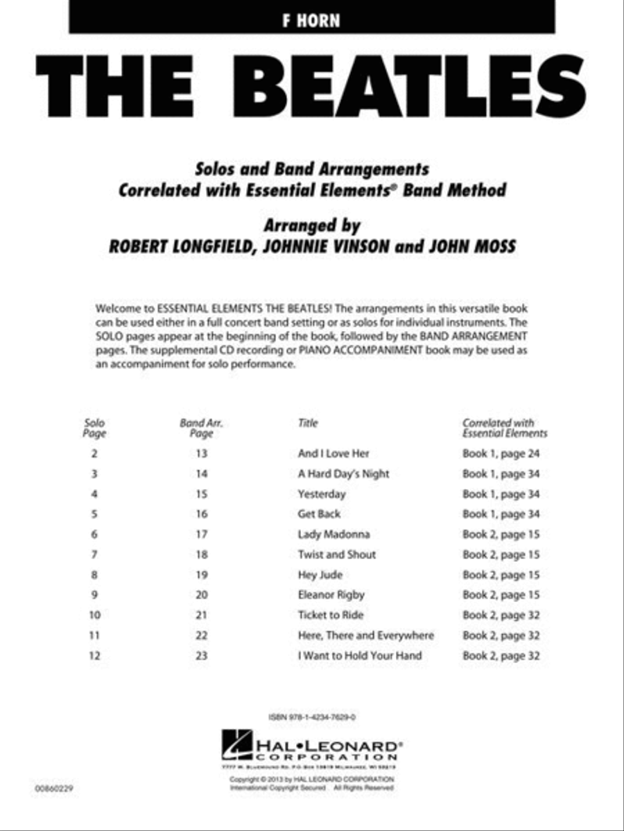The Beatles Concert Band Methods scores gallery preview page 3