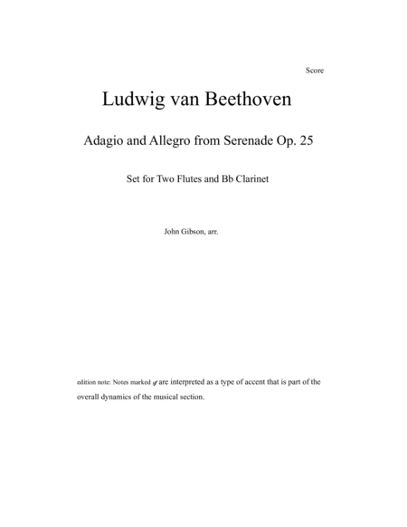 Beethoven Adagio and Allegro, Serenade Op. 25 for 2 flutes and clarinet image number null