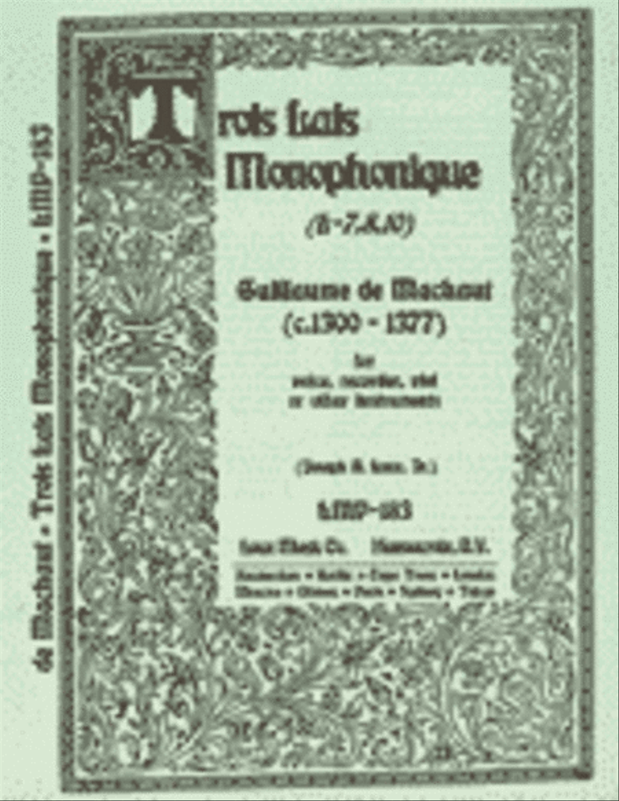 Trois Lais Monophonique (L-7,8,10) Voice scores gallery preview page 1