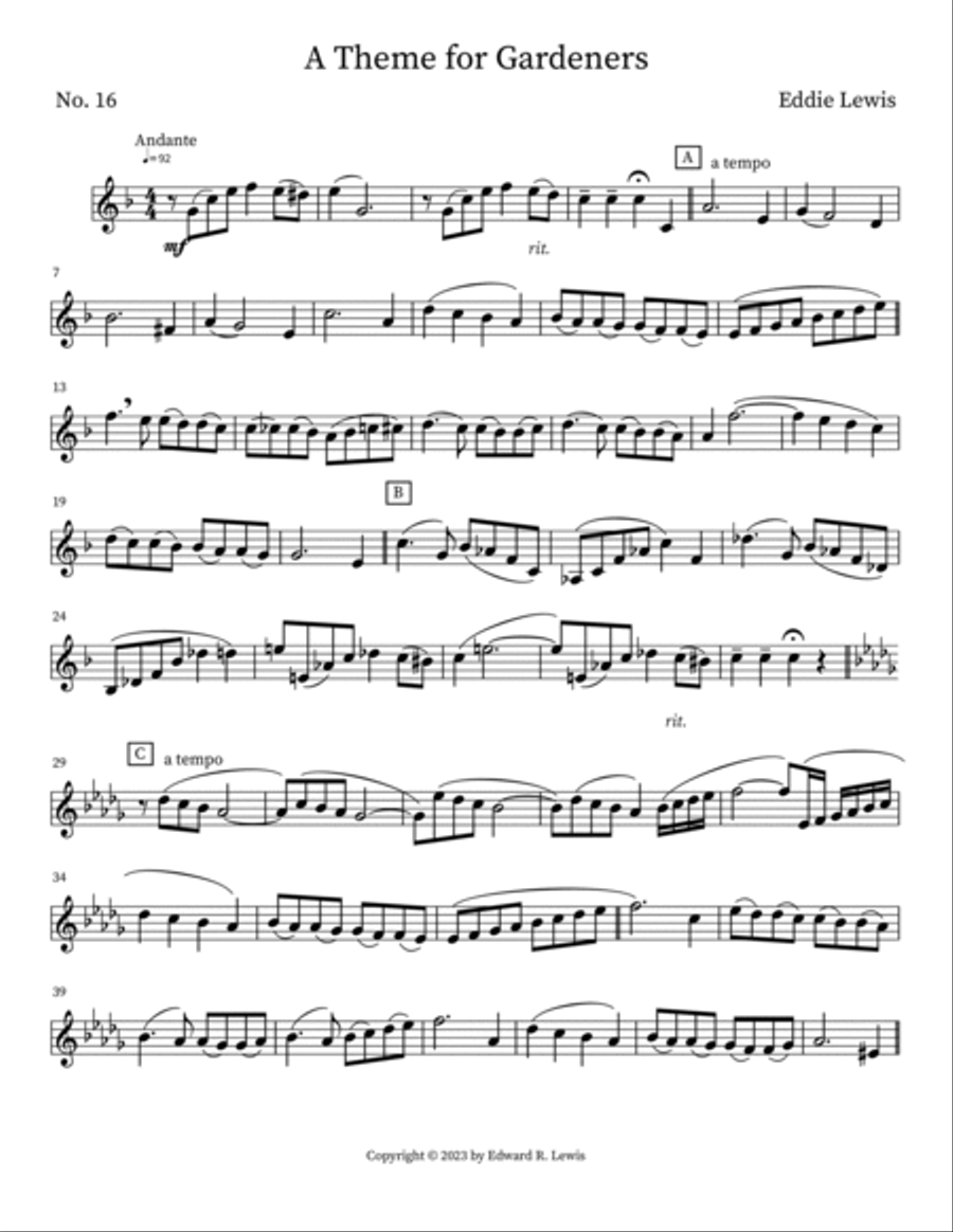 A Theme for Gardeners Score and Parts scores gallery preview page 4