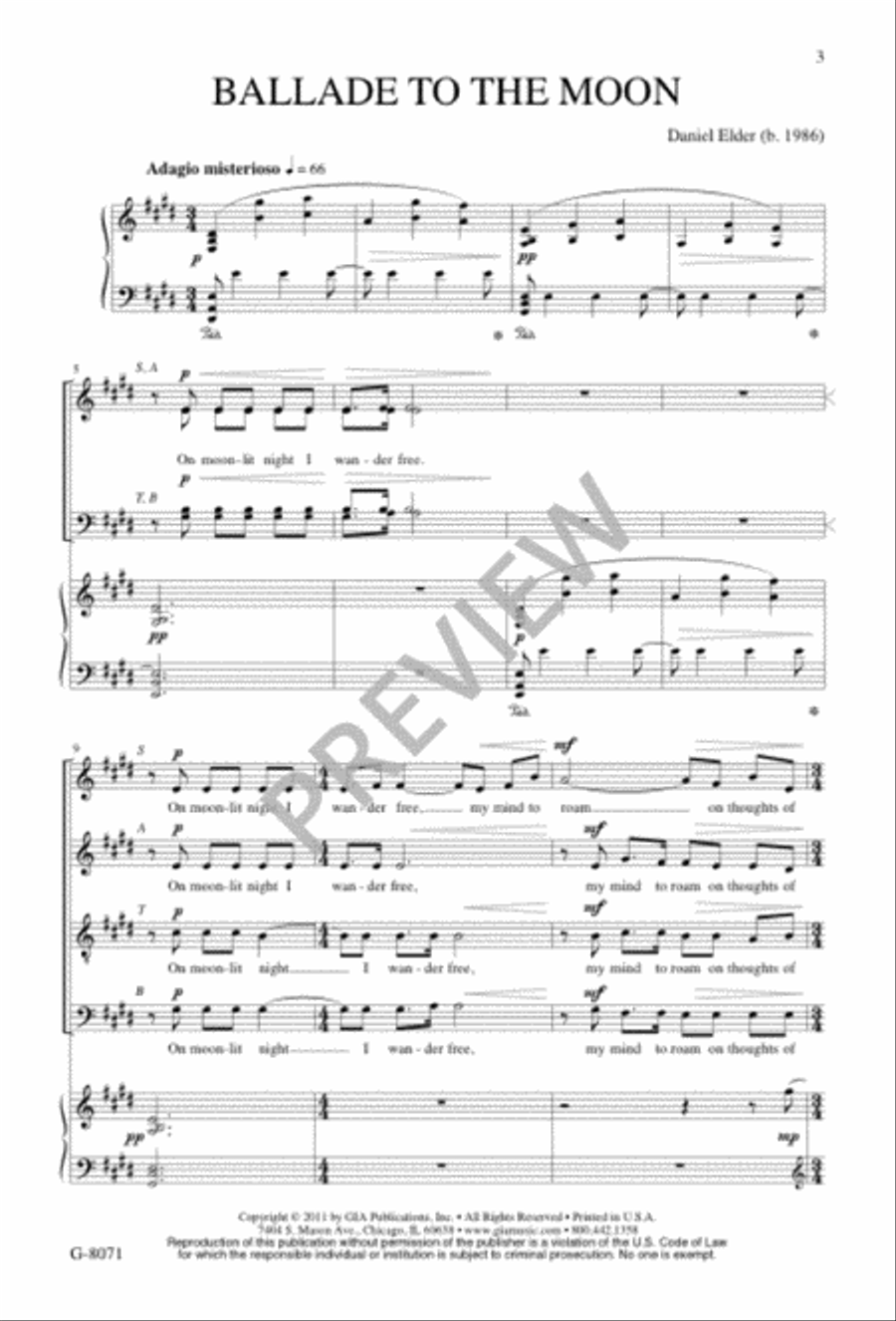 Ballade to the Moon Ballade to the Moon 4-Part scores gallery preview page 3
