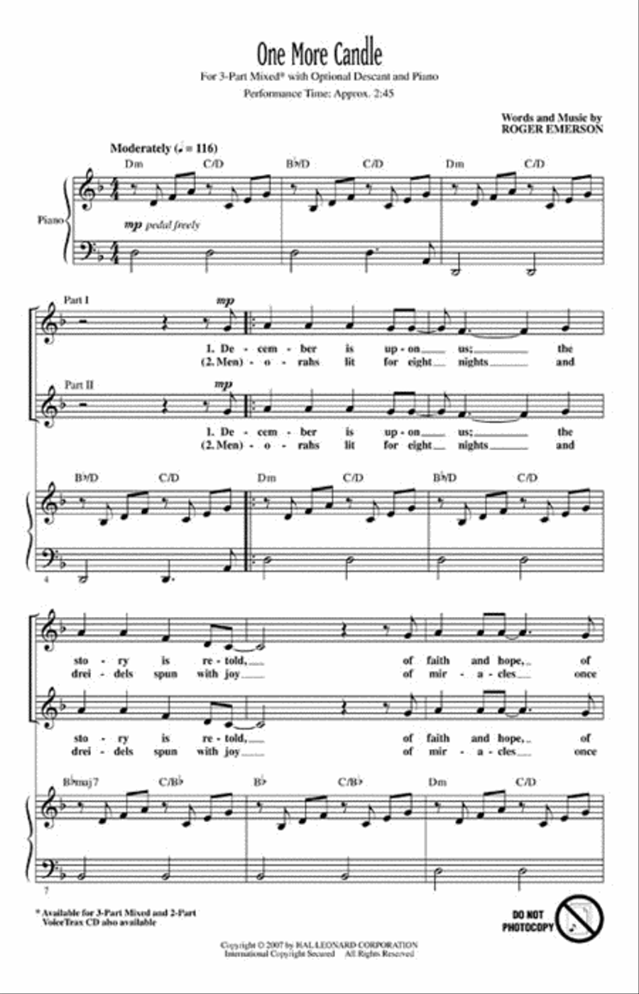 One More Candle 3-Part scores gallery preview page 2