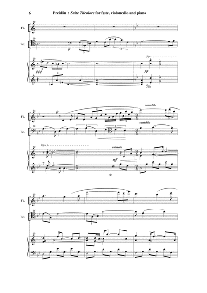 Jan Freidlin: Suite Tricolore for flute, violoncello and piano
