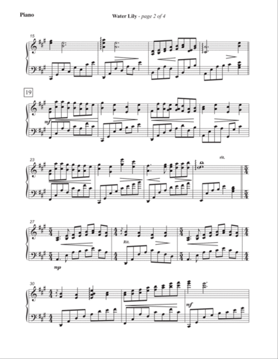 Water Lily Piano Solo scores gallery preview page 2
