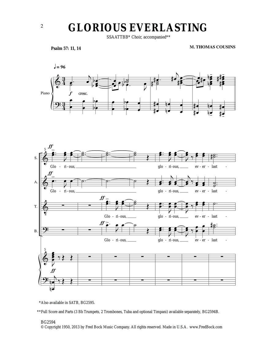 Glorious Everlasting SSAATTBB - Digital Sheet Music