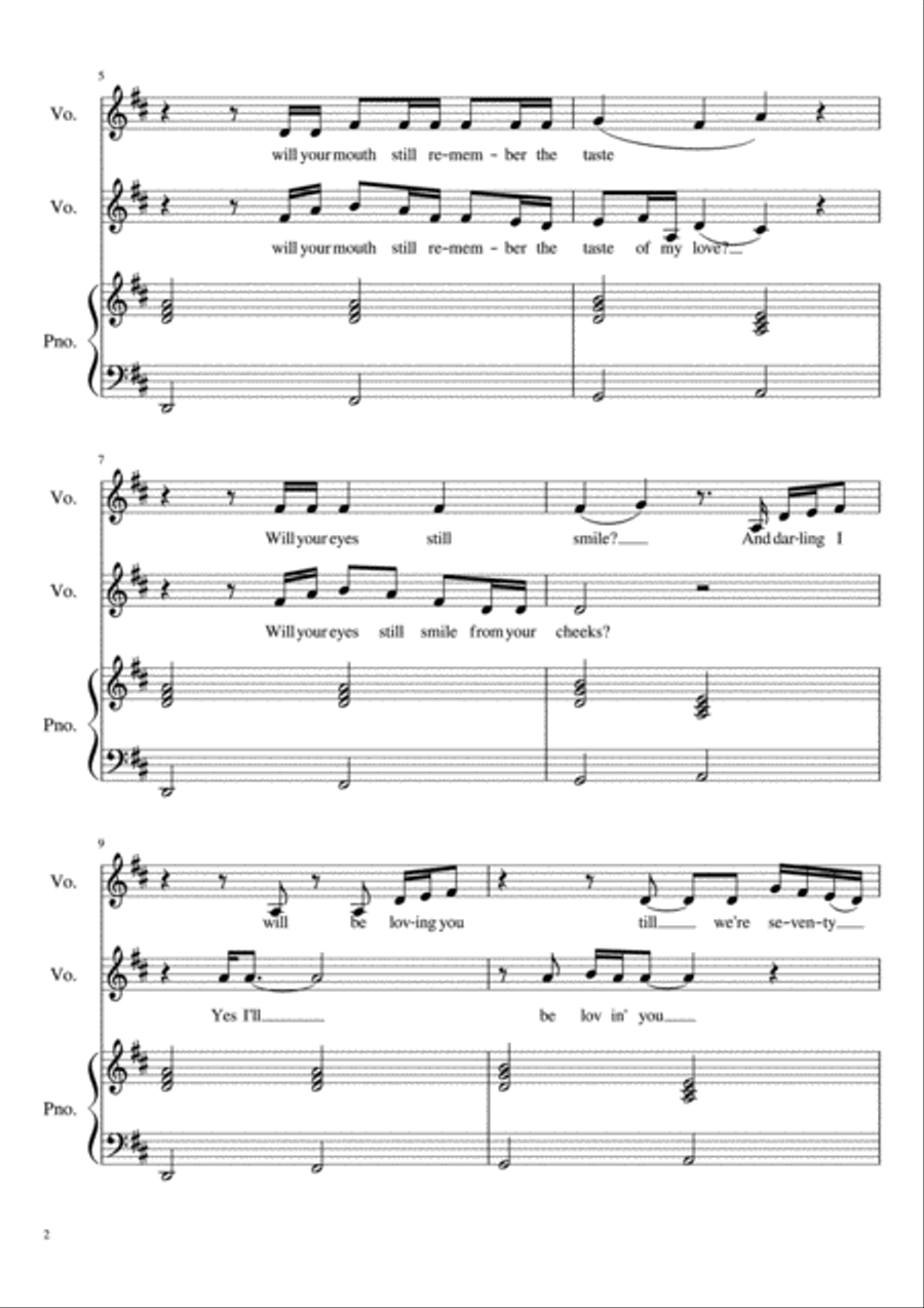 Thinking Out Loud Vocal Duet scores gallery preview page 2