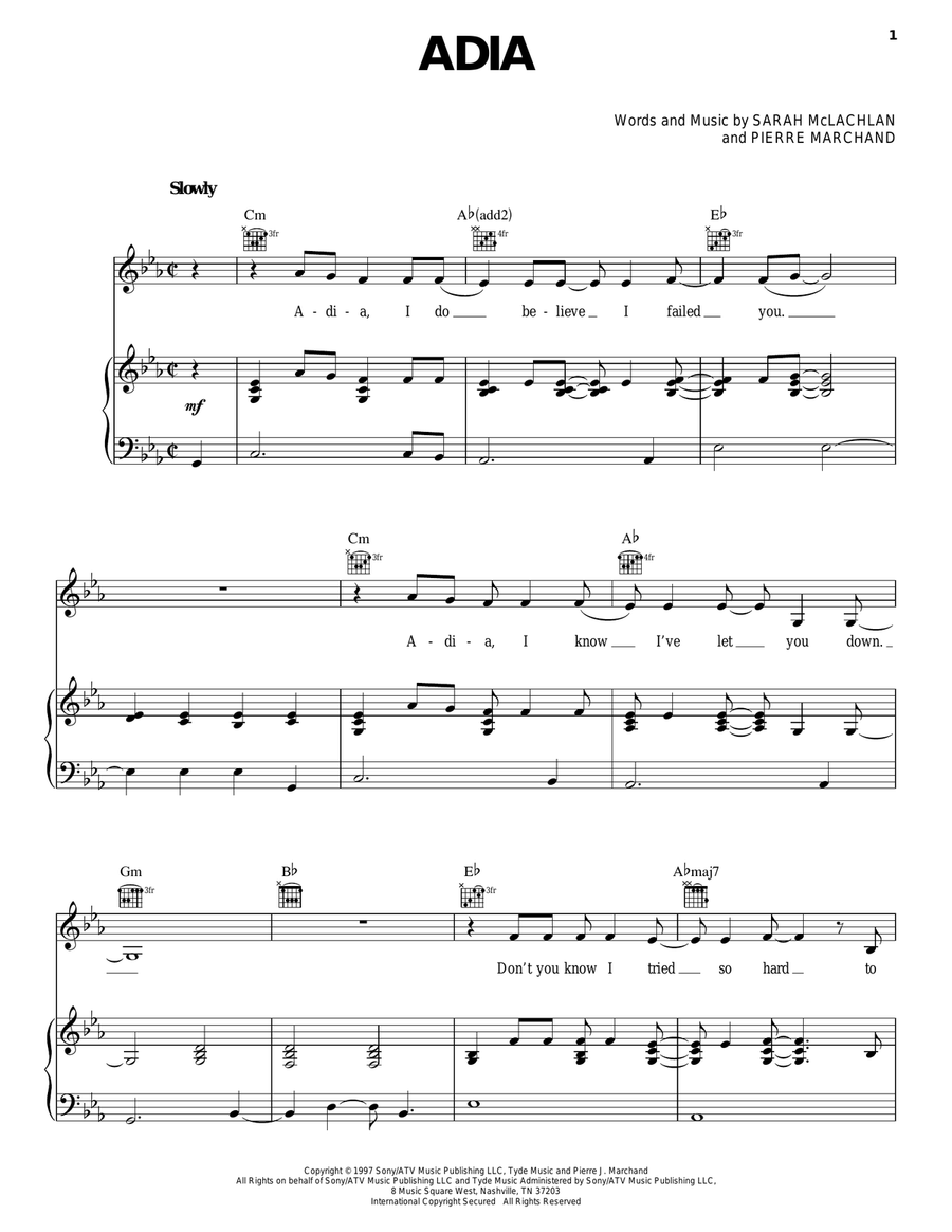 Adia Acoustic Guitar scores gallery preview page 1