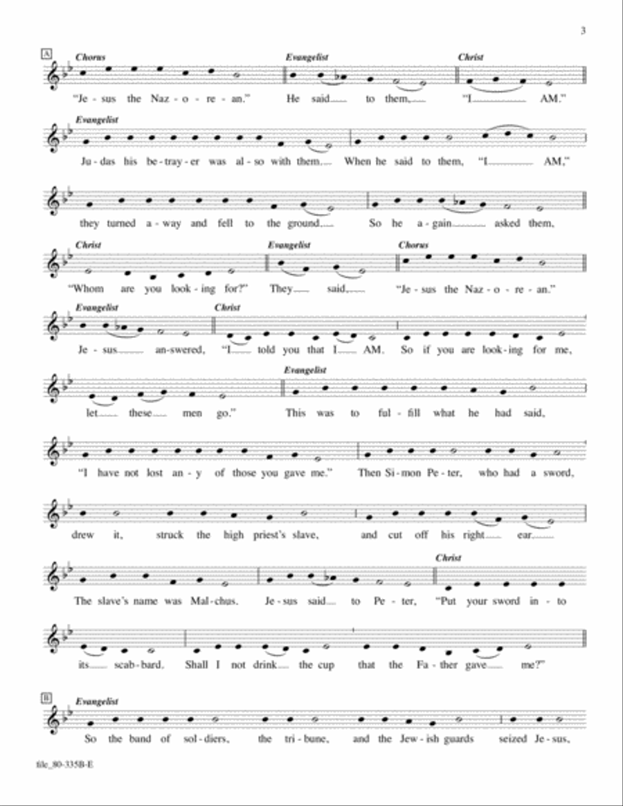 The Passion of Our Lord Jesus Christ according to John (Version without Choir) (Downloadable Version without Choir) Choir scores gallery preview page 3