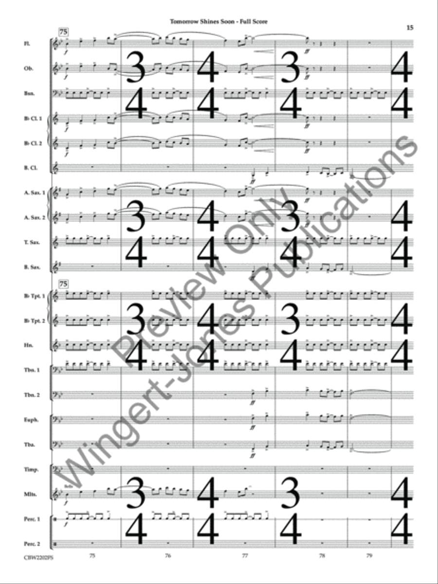 Tomorrow Shines Soon (Score) Concert Band scores gallery preview page 16