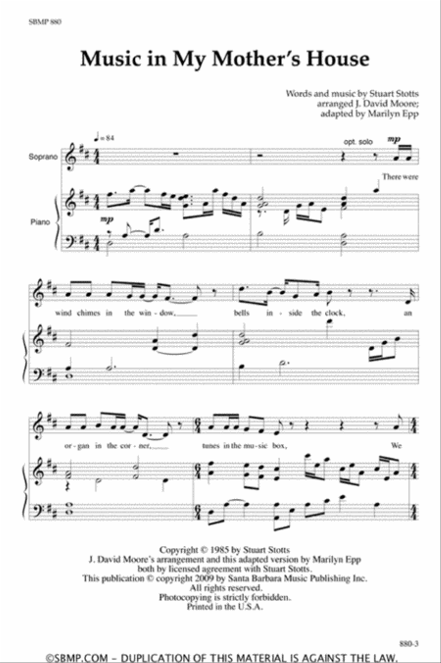 Music in My Mother's House - SSAA Octavo SSAA scores gallery preview page 2
