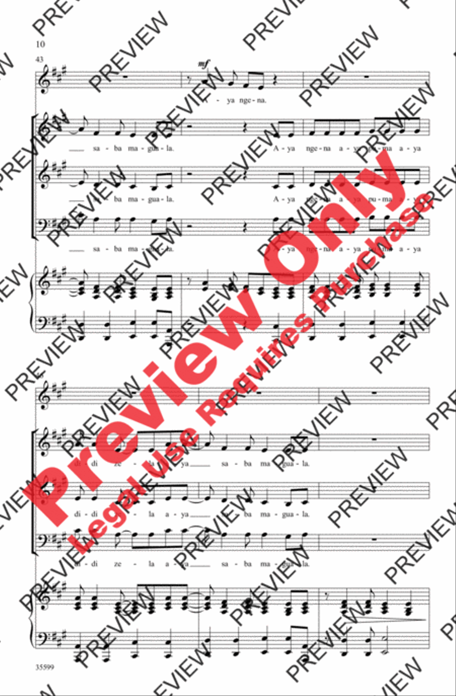 Aya Ngena Aya Ngena 3-Part scores gallery preview page 10