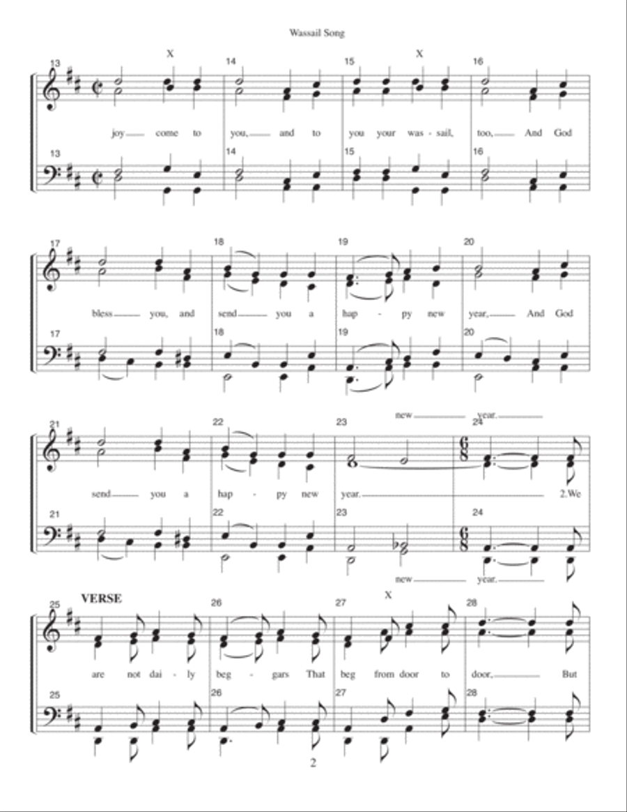 Wassail Song (SSAA) (QUARTET PRICING) SSAA scores gallery preview page 2