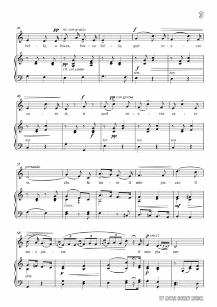 Lotti-Pur dicesti,o bocca bella in C Major,for Voice and Piano image number null