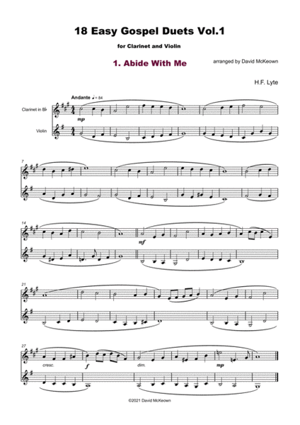 18 Easy Gospel Duets Vol.1 for Clarinet and Violin