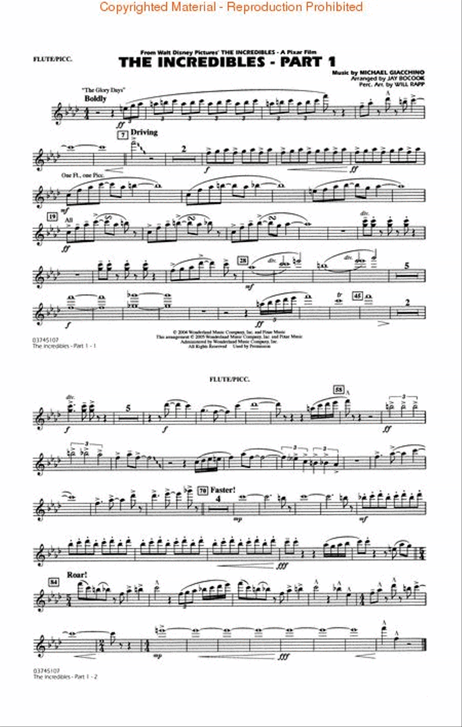 The Incredibles – Part 1 Marching Band scores gallery preview page 4