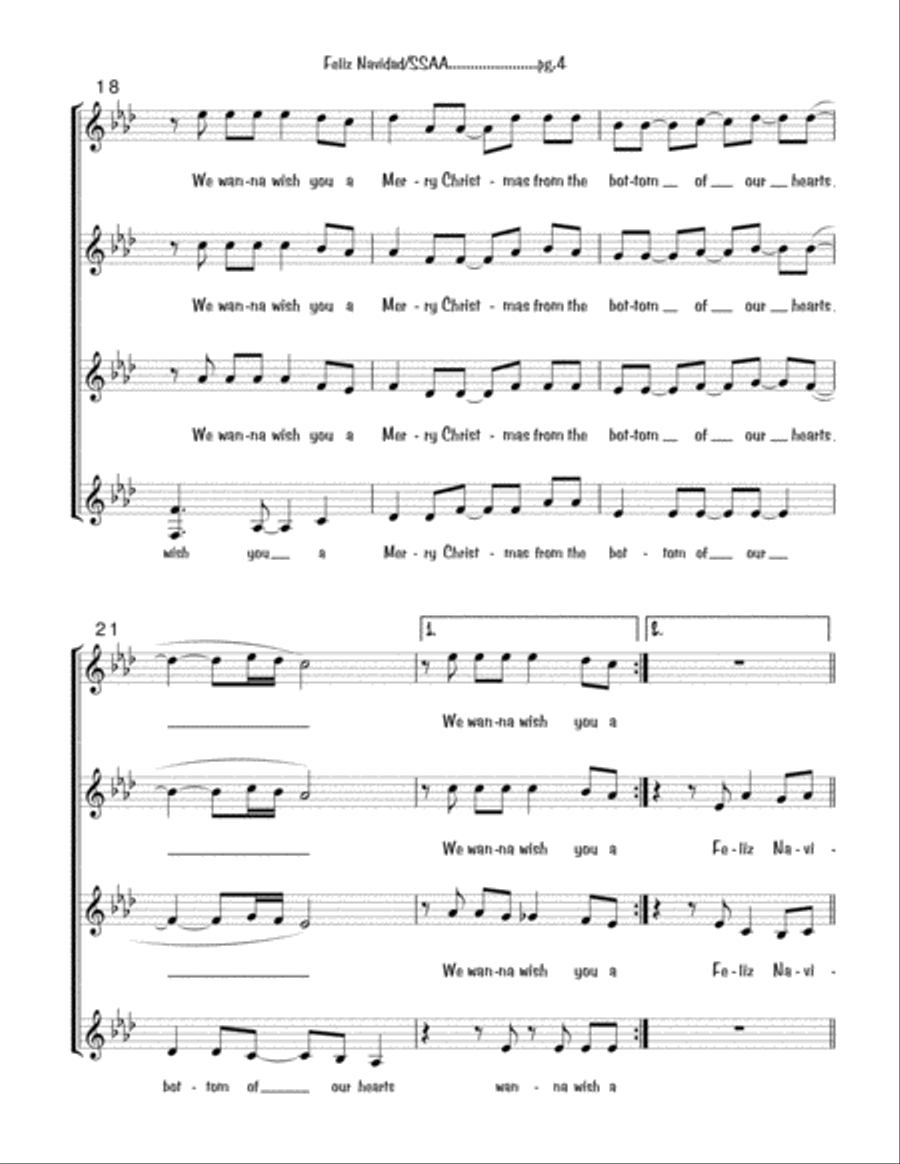 Feliz Navidad SSAA scores gallery preview page 4