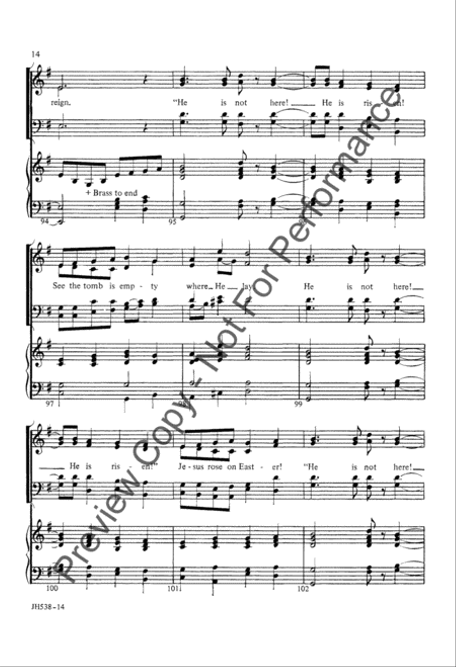 He Is Not Here! 4-Part scores gallery preview page 14