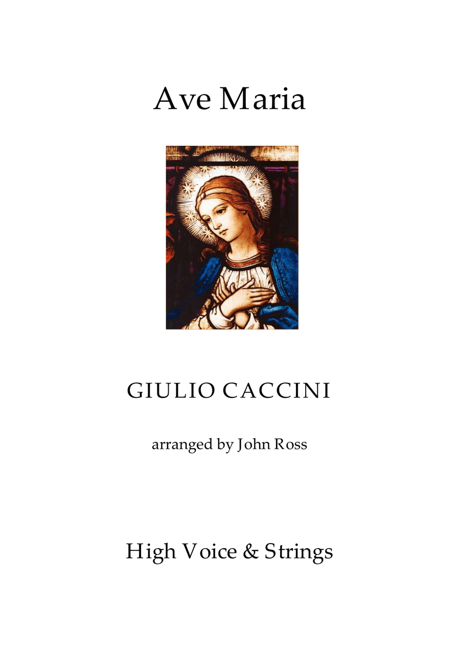 Ave Maria (Caccini) - High Voice, Strings Chamber Orchestra scores gallery preview page 1