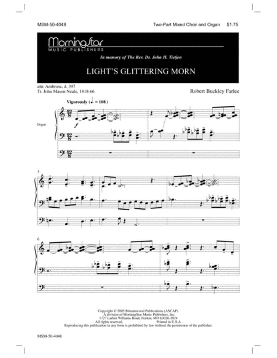 Light's Glittering Morn SSA scores gallery preview page 2