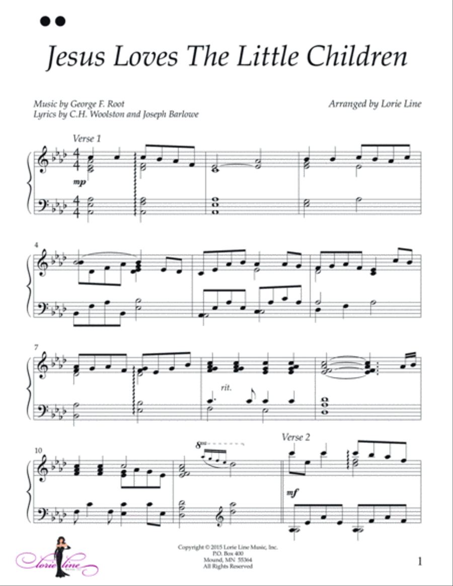 Jesus Loves The Little Children Piano Solo scores gallery preview page 2
