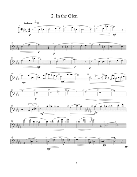 Jour de Pan (for bass flute and strings) - contrabass part image number null
