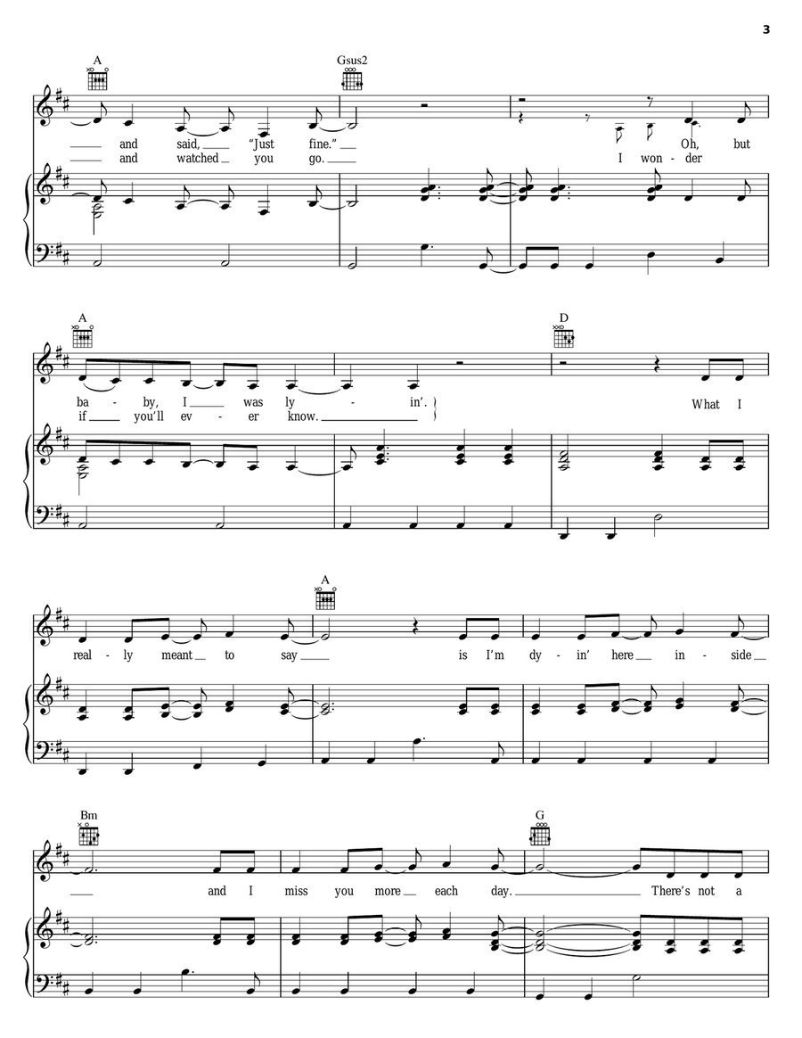 What I Really Meant To Say Piano, Vocal, Guitar scores gallery preview page 3